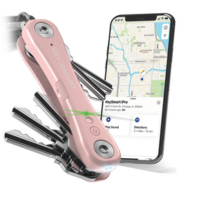 KeySmart® iPro Rose Gold | Works With Apple Find My Network | holds Up to 14 keys