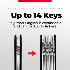 KeySmart® Carbon Fiber 3k | Original Compact Key Organizer | Holds Up To 14 Keys